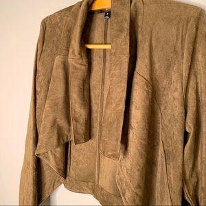 Romeo and Juliet couture faux suede crop cardigan